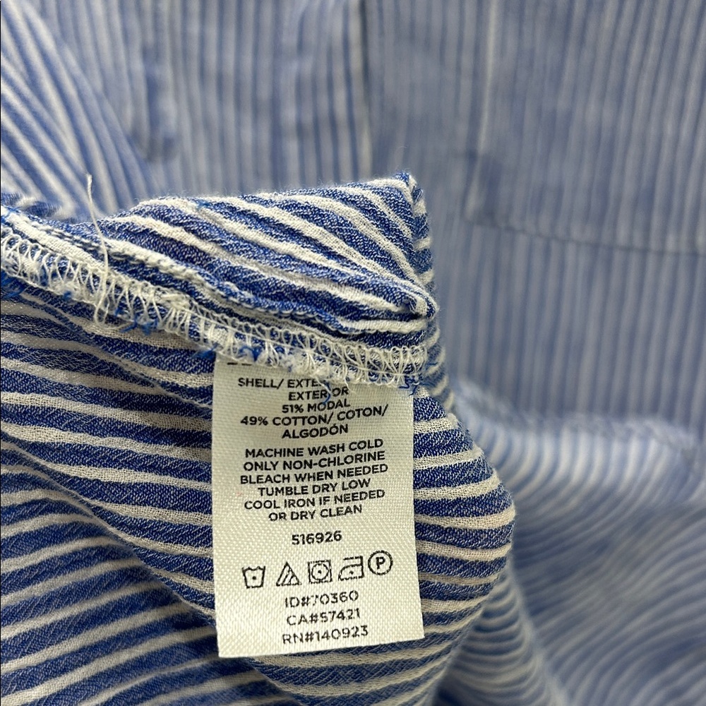 LOFT Blue and White Striped Shirt - Picture 4 of 4